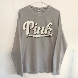 PINK Victoria’s Secret Long Sleeve T shirt Gray